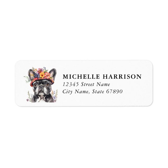 French Bulldog Dog Return Address Labels (Front)