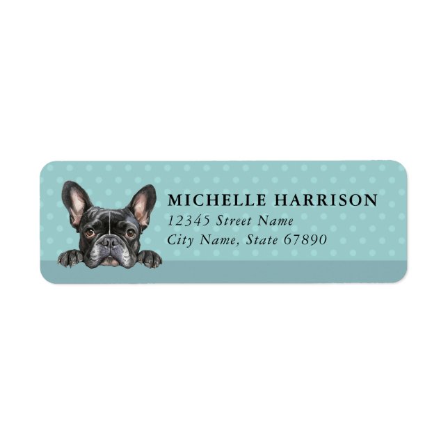 French Bulldog Dog Return Address Labels (Front)