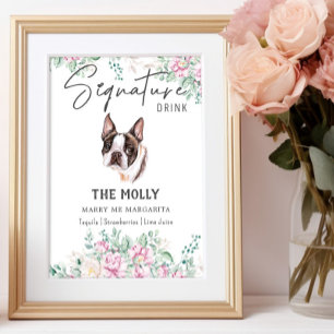 French Bulldog Dog Signature Drink Sign