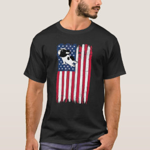 French Bulldog Dog Silhouette American Flag Usa Pa T-Shirt