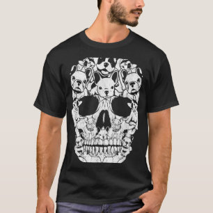 French Bulldog Dog Skull Halloween Costumes Gift T-Shirt