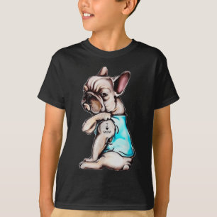 French Bulldog Dog Tattoo I Love Mom Mothers Day L T-Shirt