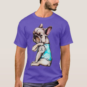 French bulldog Dog Tattoo I Love Mom Mother's Day T-Shirt