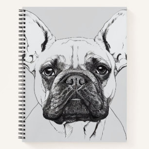 French Bulldog Dog Wild Nature Animal Illustration Notebook