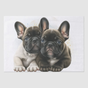 French Bulldog Dogs Cute Couple Tissue Paper