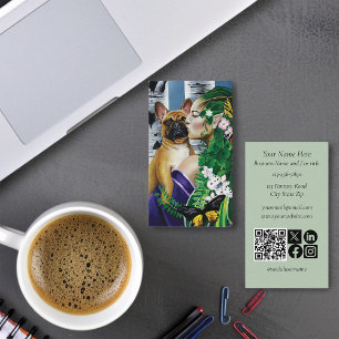 French Bulldog Dryad Fantasy  Business Card