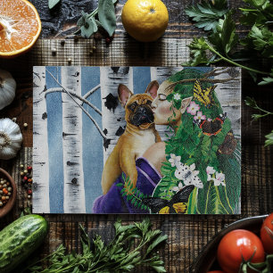 French Bulldog Dryad Fantasy Cutting Board