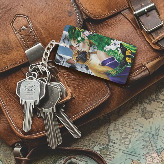 French Bulldog Dryad Fantasy Keychain (Creator Uploaded)