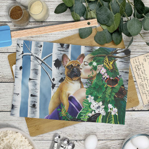 French Bulldog Dryad Fantasy Kitchen Towel