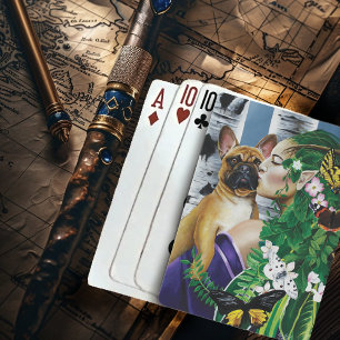French Bulldog Dryad Fantasy Playing Cards