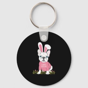 French Bulldog Easter Bunny Ears Graphic Keychain
