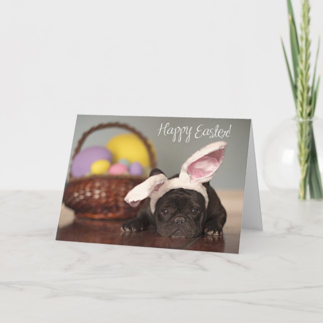 French Bulldog Easter Card! Holiday Card (Front)