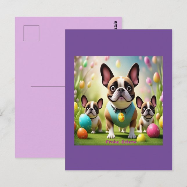 French Bulldog Easter French Bulldog Postcard (Front/Back)