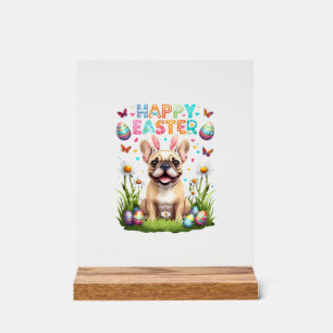 French Bulldog Easter Shirt Funny Frenchie Bunny T Acrylic Sign