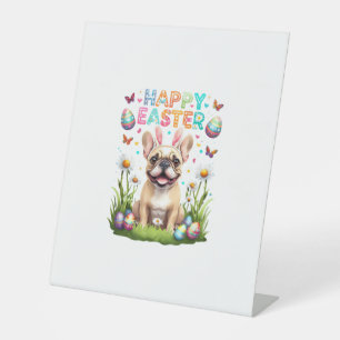 French Bulldog Easter Shirt Funny Frenchie Bunny T Pedestal Sign
