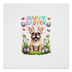 French Bulldog Easter Shirt Funny Frenchie Bunny T Poster