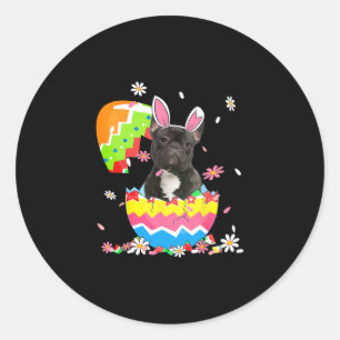 French Bulldog Egg Easter Day Dog Dad Dog Mom 1  Classic Round Sticker