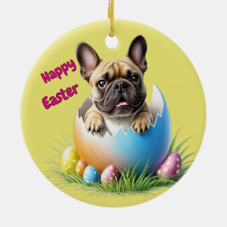 French Bulldog Egg Easter French Bulldog Ceramic Ornament