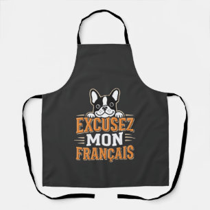 French Bulldog Excusez Mon Franais Design Apron