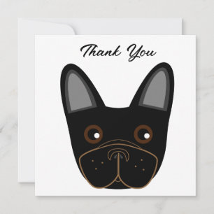 French Bulldog Face Birthday Party Thank You Card