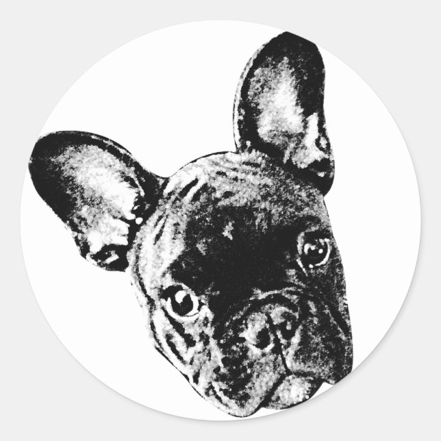 French Bulldog Face Classic Round Sticker (Front)