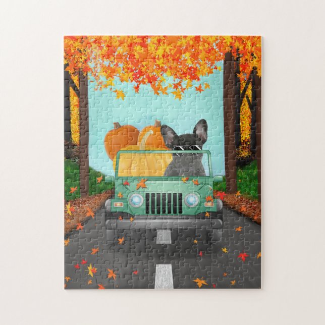 French Bulldog Fall Pumpkin  Jigsaw Puzzle (Vertical)