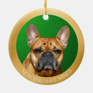 French Bulldog Fawn Angel Personalized Ceramic Ornament