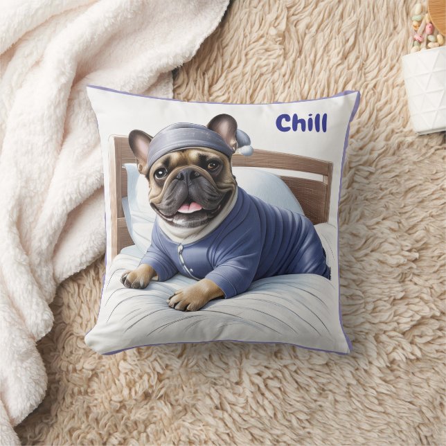 French Bulldog Festival Sleep Day Bulldog Throw Pillow (Blanket)