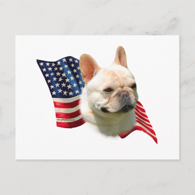 French Bulldog Flag Postcard (Front)