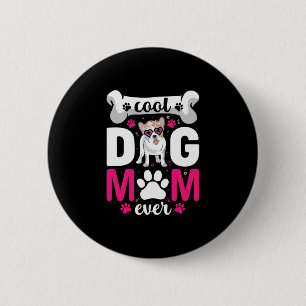 French Bulldog Floral Sungles Plus Size Moms 2 Inch Round Button
