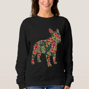 French Bulldog Flower Floral Frenchie Dog Silhouet Sweatshirt