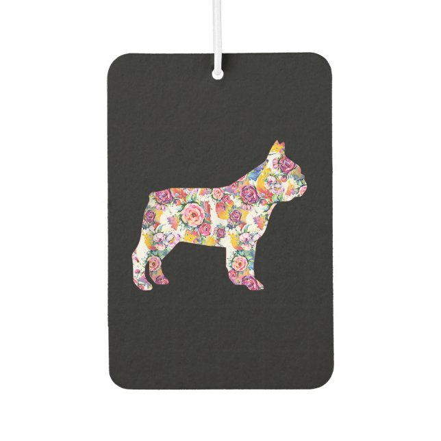french bulldog flower pattern| colourful dog gift air freshener (Front)