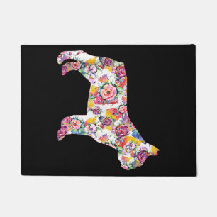 French Bulldog Flower Pattern Frenchie Bulldogs Doormat