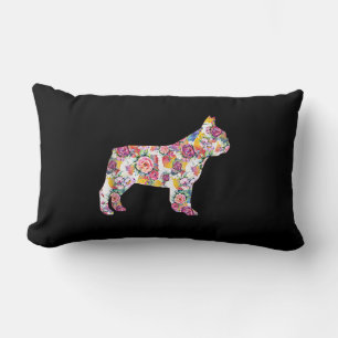 French Bulldog Flower Pattern Frenchie Bulldogs Lumbar Pillow
