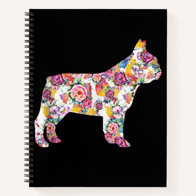 French Bulldog Flower Pattern Frenchie Bulldogs Notebook (Front)