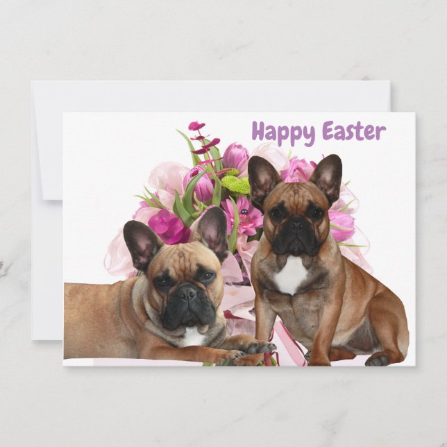 French Bulldog Flowers French Bulldog Celebration Holiday Card (Front)