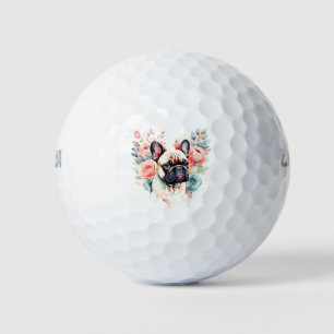 French Bulldog Flowers Golf and Frenchie Kisses Balls