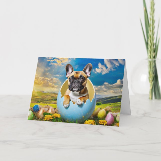 French Bulldog Folded Holiday Card (Front)