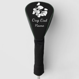 French Bulldog for dog dad with name on black Golf Golf Head Cover