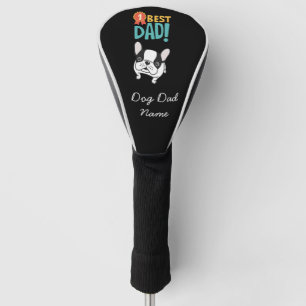 French Bulldog for dog dad with name on black  Golf Head Cover