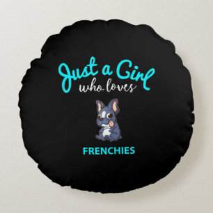 French Bulldog For Girls Kids French Bulldog Round Pillow