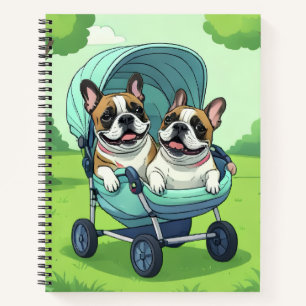 French Bulldog Französische Bulldogge Zwillinge Notebook
