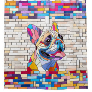 French Bulldog -Frenchie - colourful mosaic
