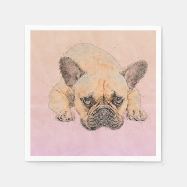 French Bulldog -Frenchie Dog Napkin (Front)