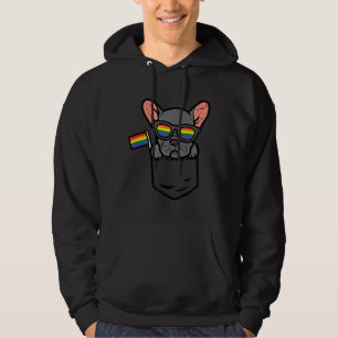 French Bulldog Frenchie Dog Pocket Lgbtq Rainbow G Hoodie