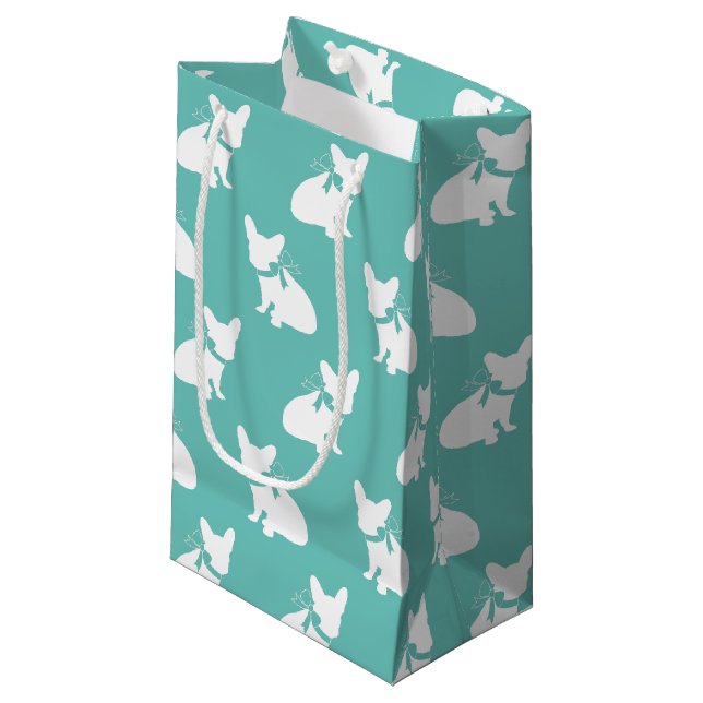 French Bulldog Frenchie Dog Puppy Frenchy Small Gift Bag (Front Angled)