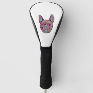 French Bulldog Frenchie head Pop art style Golf Head Cover