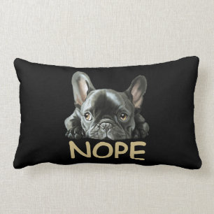 French Bulldog   Frenchie Nope Gifts Lumbar Pillow