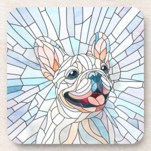 French Bulldog -Frenchie - pastel mosaic Coaster