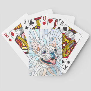 French Bulldog -Frenchie - pastel mosaic Playing Cards
